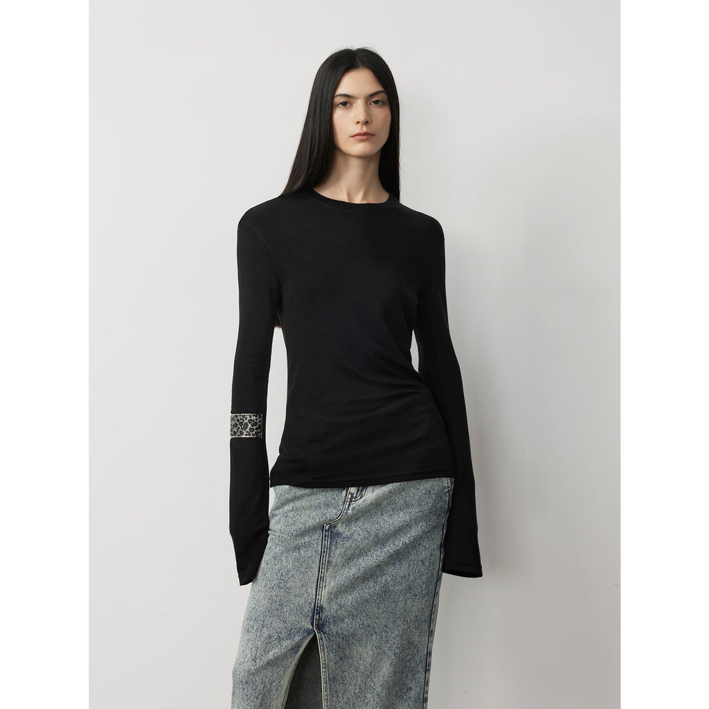 Lyocell Wool Stretch Long-Sleeved T-Shirt