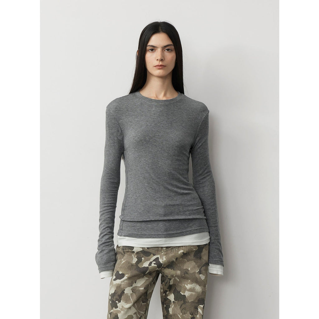 Lyocell Wool Stretch Long-Sleeved T-Shirt