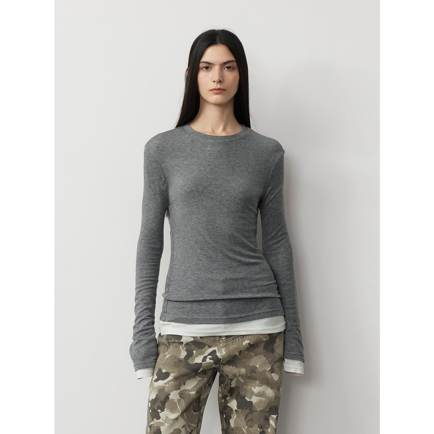 Lyocell Wool Stretch Long-Sleeved T-Shirt