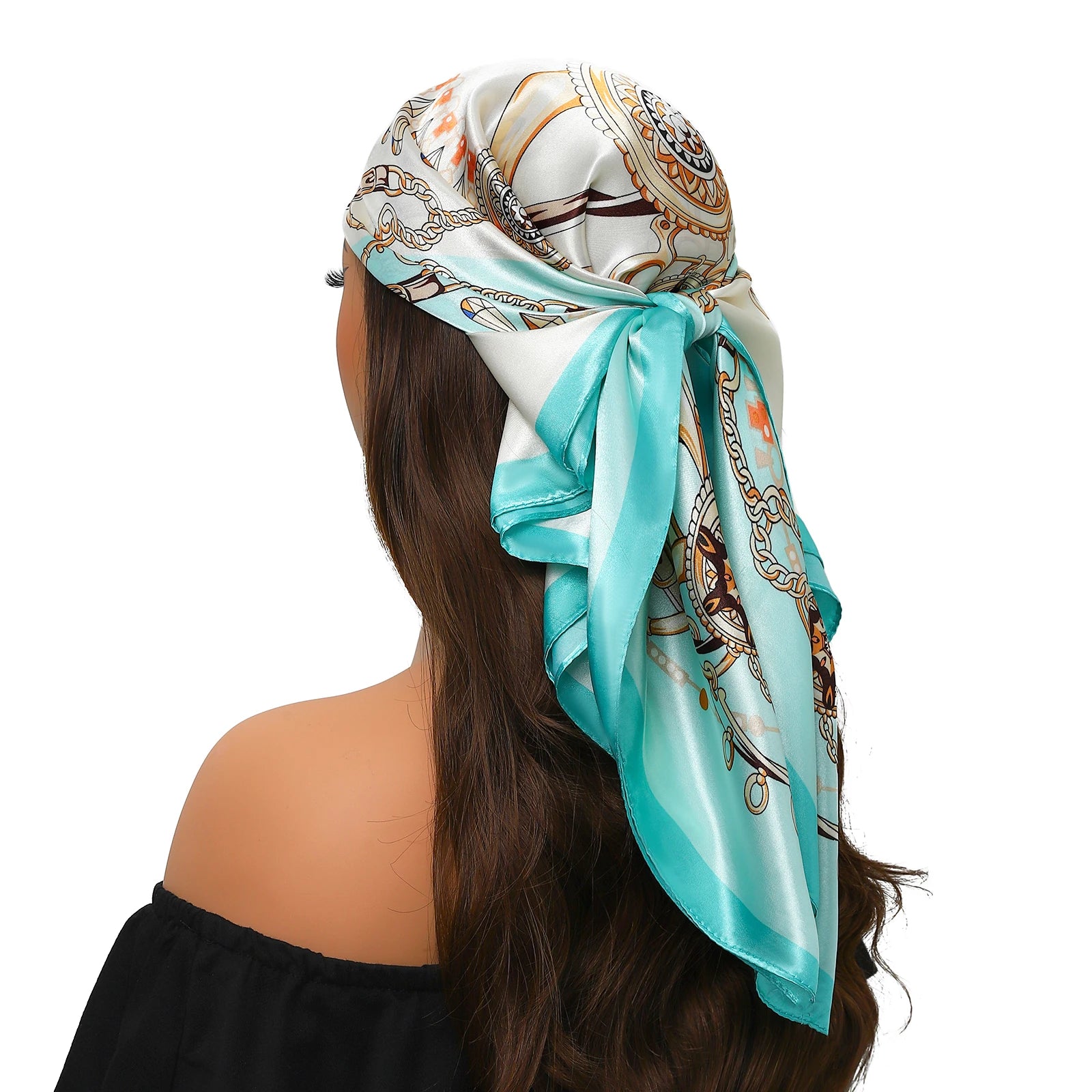 Colorful Silk-Feel Square Scarf