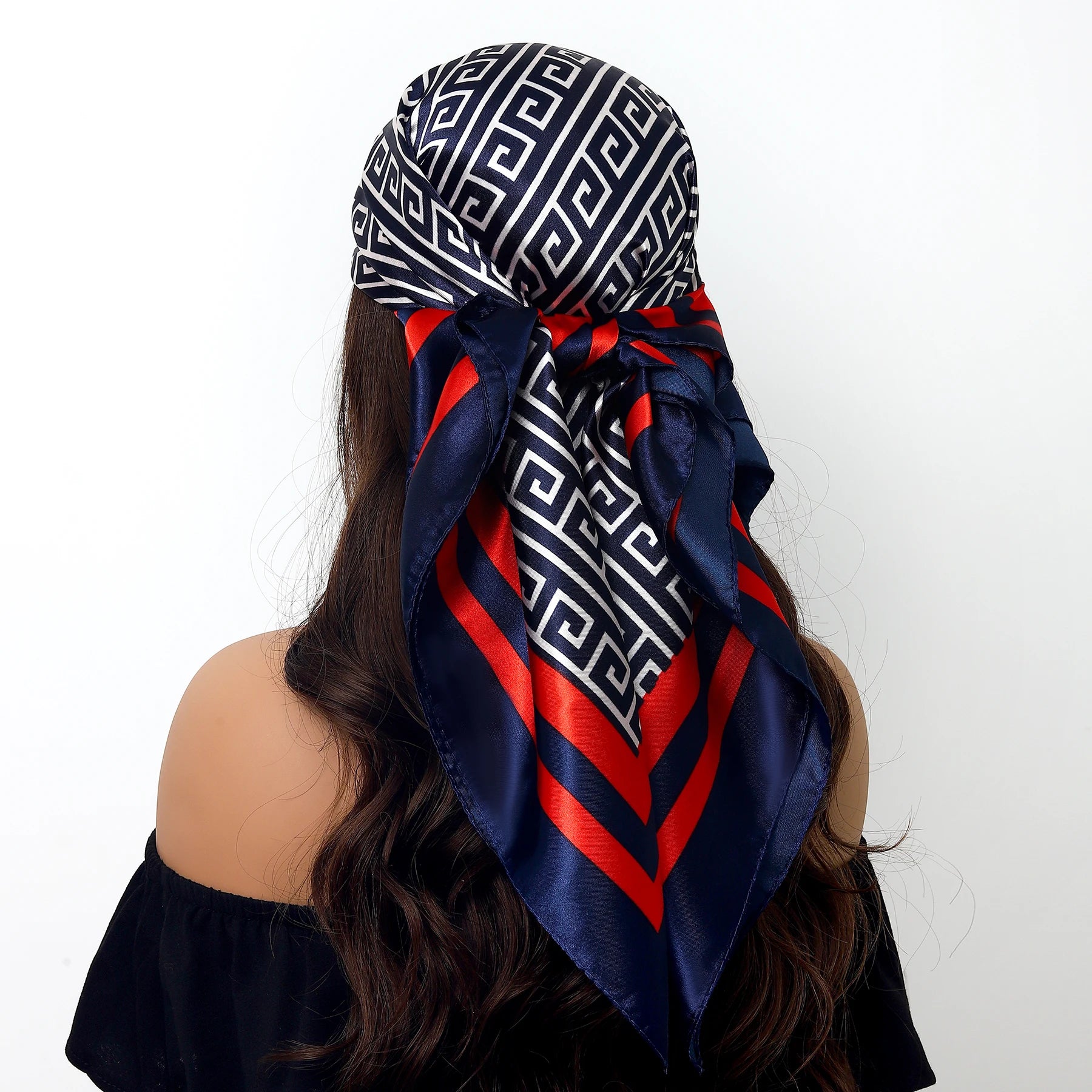 Colorful Silk-Feel Square Scarf