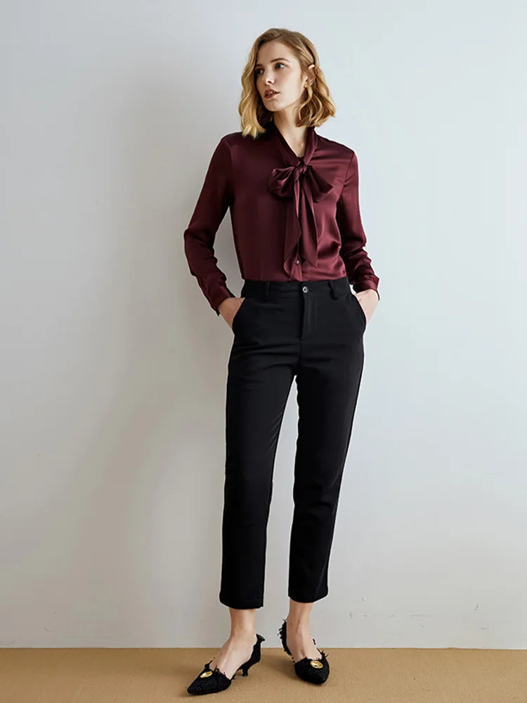 Silk Blouse with Bow