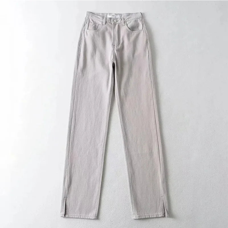 Washed Boyfriend Denim Jeans Women