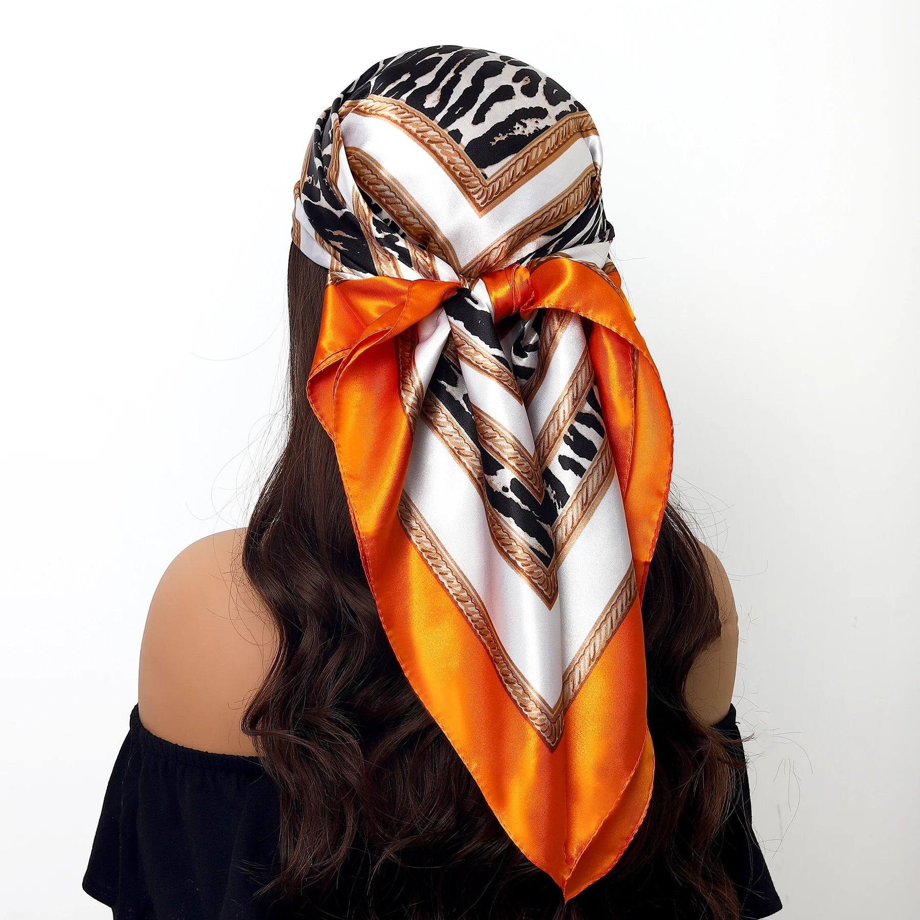 Colorful Silk-Feel Square Scarf