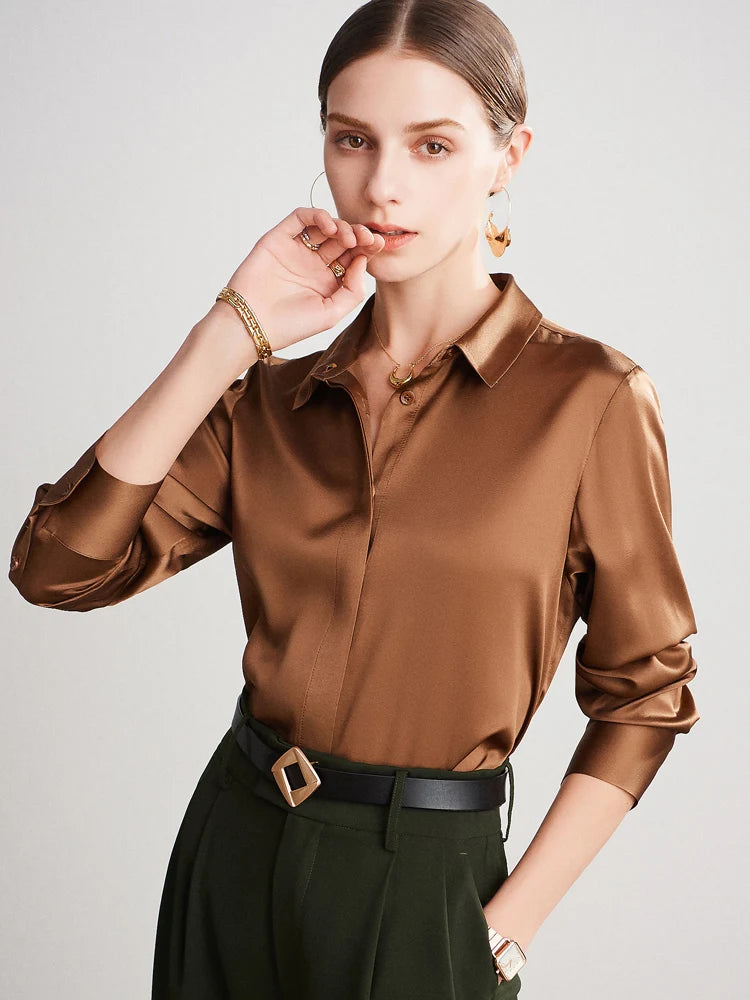 Silk Blend Blouse Shirt
