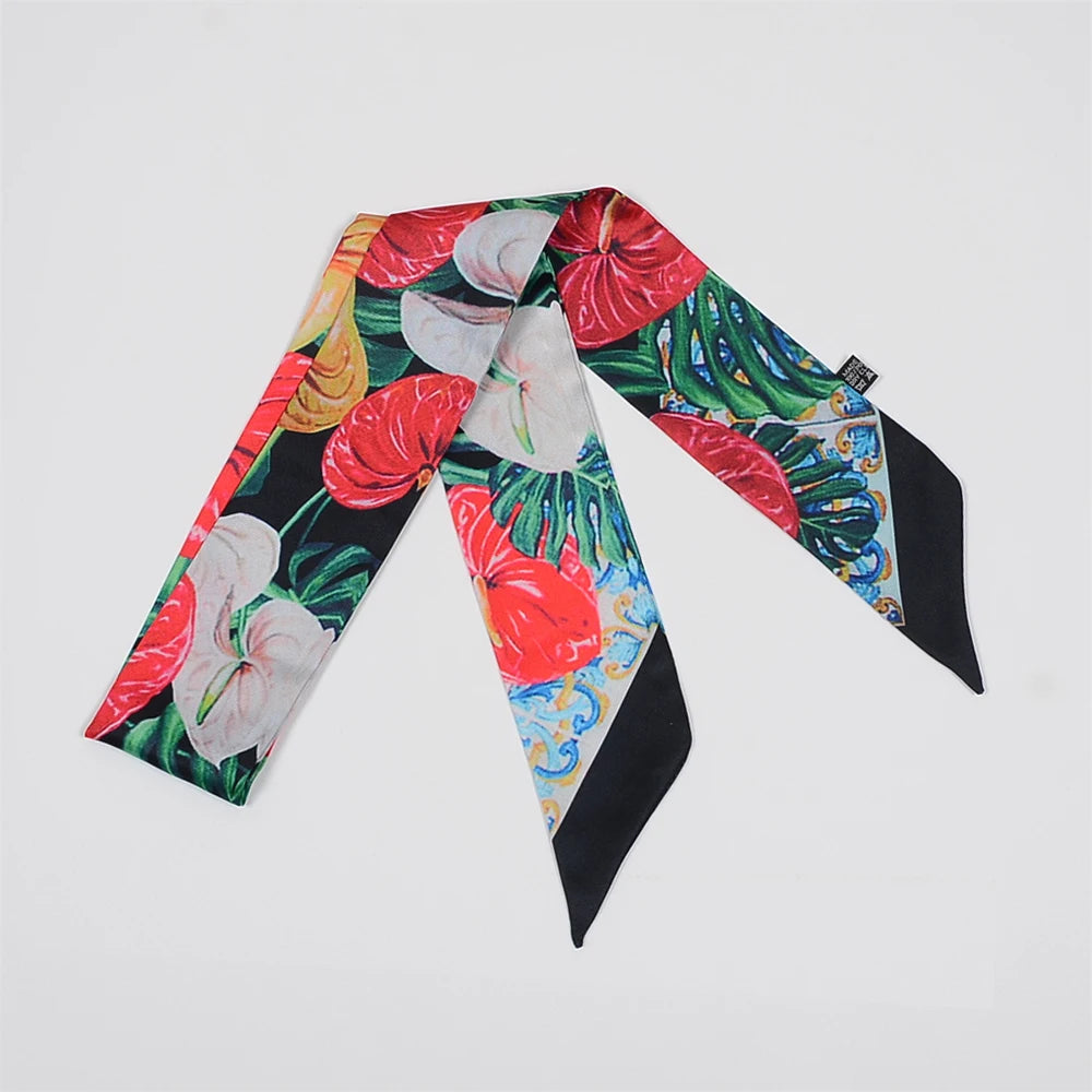 Tropic Affair Silk Skinny Scarf