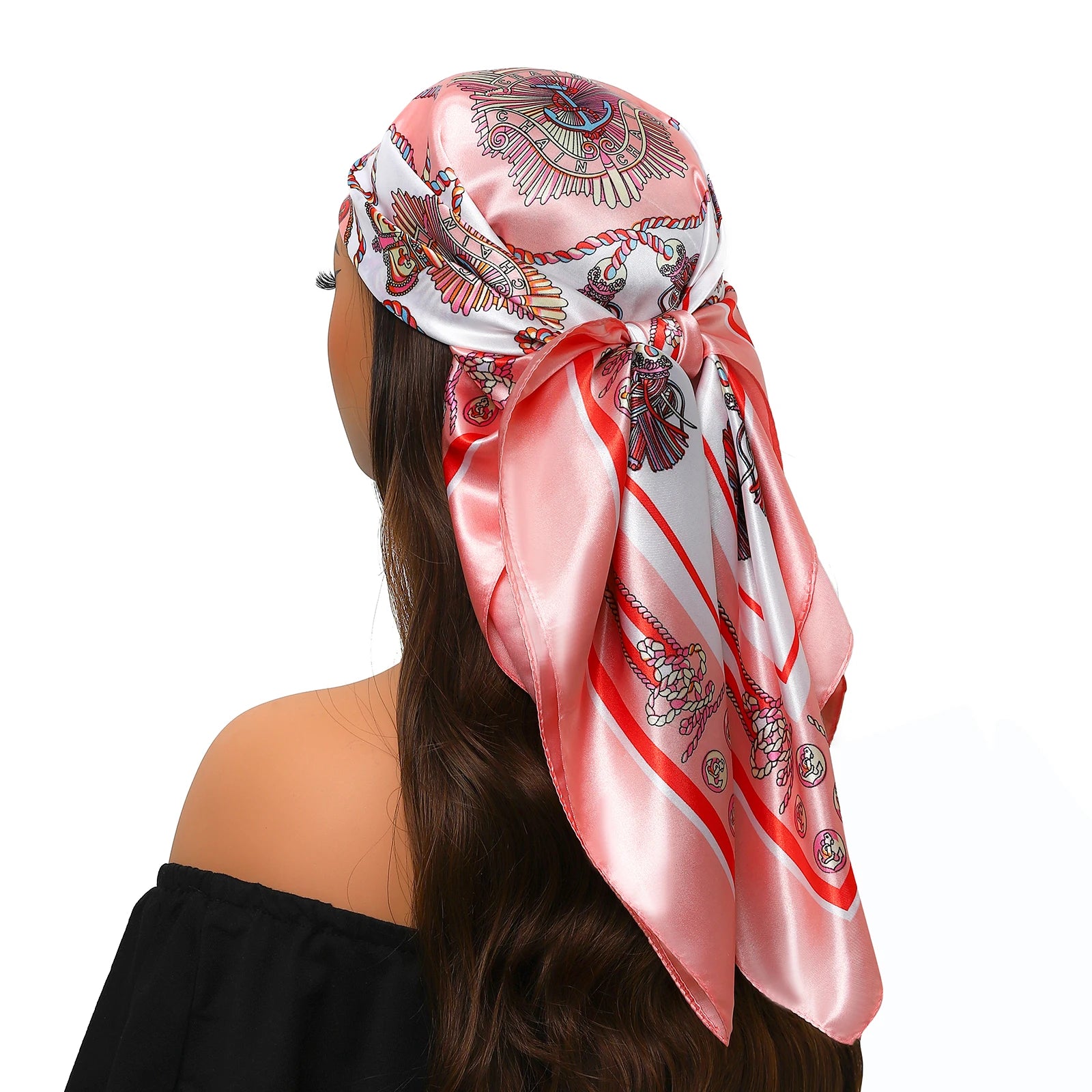 Colorful Silk-Feel Square Scarf
