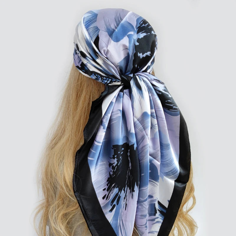 Colorful Silk-Feel Square Scarf