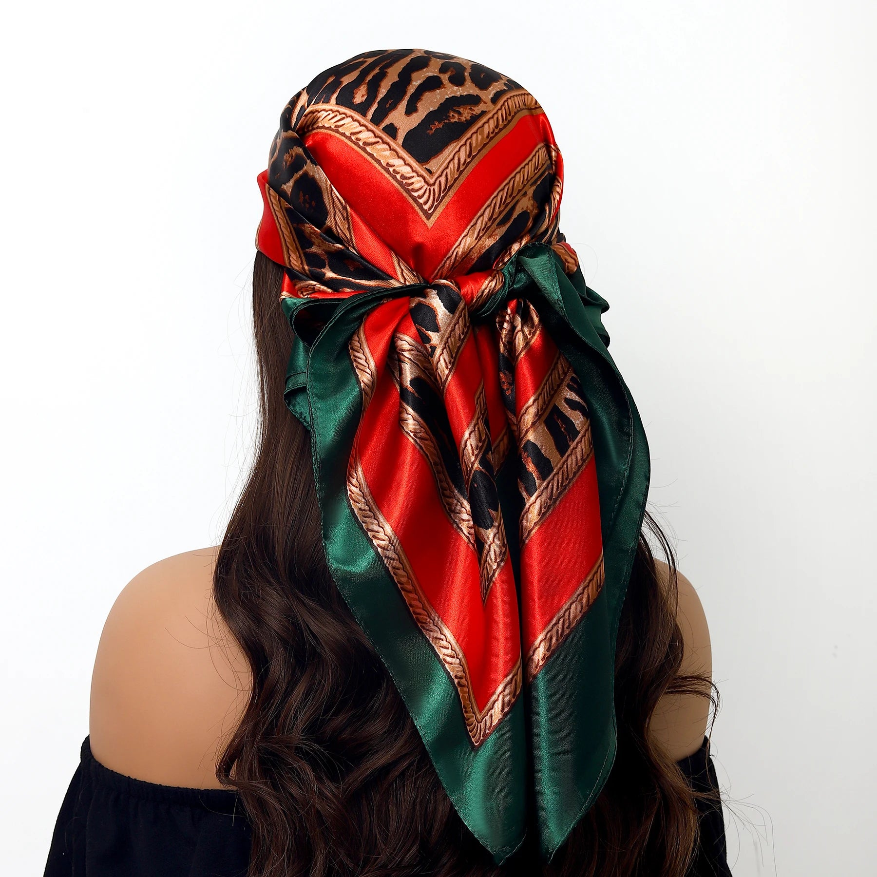 Colorful Silk-Feel Square Scarf