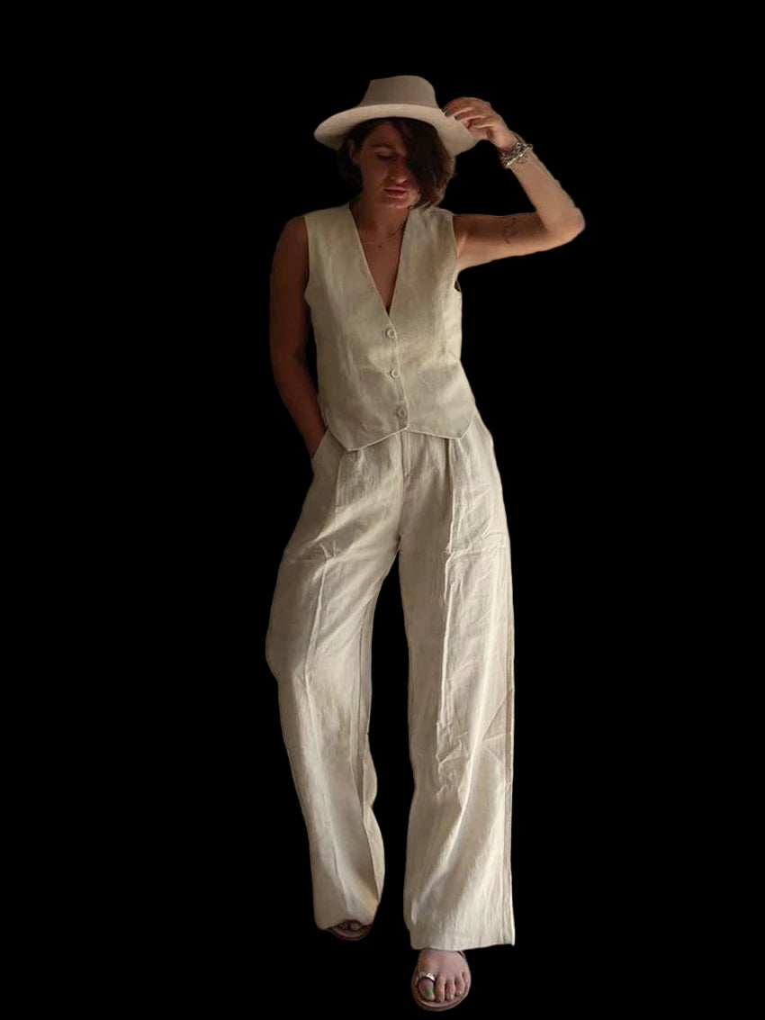 Summer Linen Two Piece Set for Women