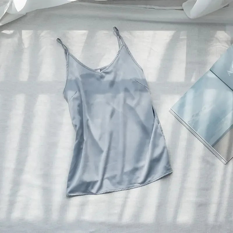 Satin Spaghetti Strap Tank Top