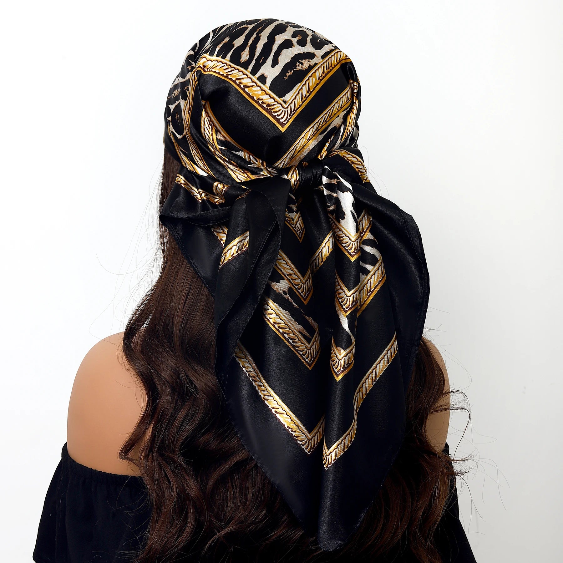 Colorful Silk-Feel Square Scarf