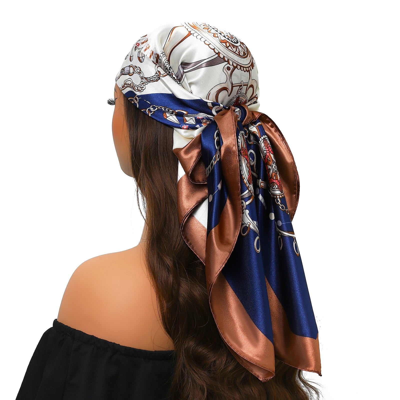 Colorful Silk-Feel Square Scarf