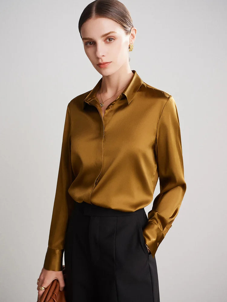Silk Blend Blouse Shirt