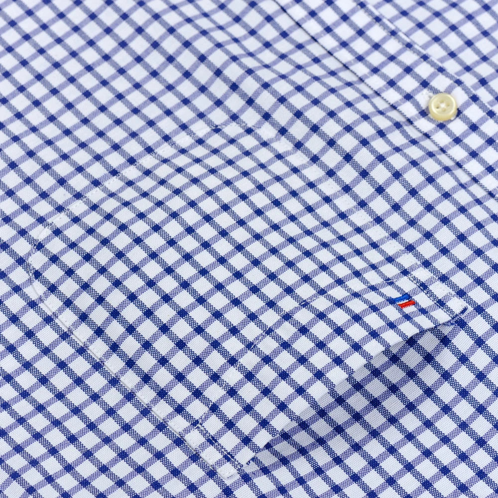 Checked/Striped Cotton Blend Shirt