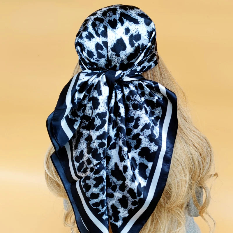 Colorful Silk-Feel Square Scarf