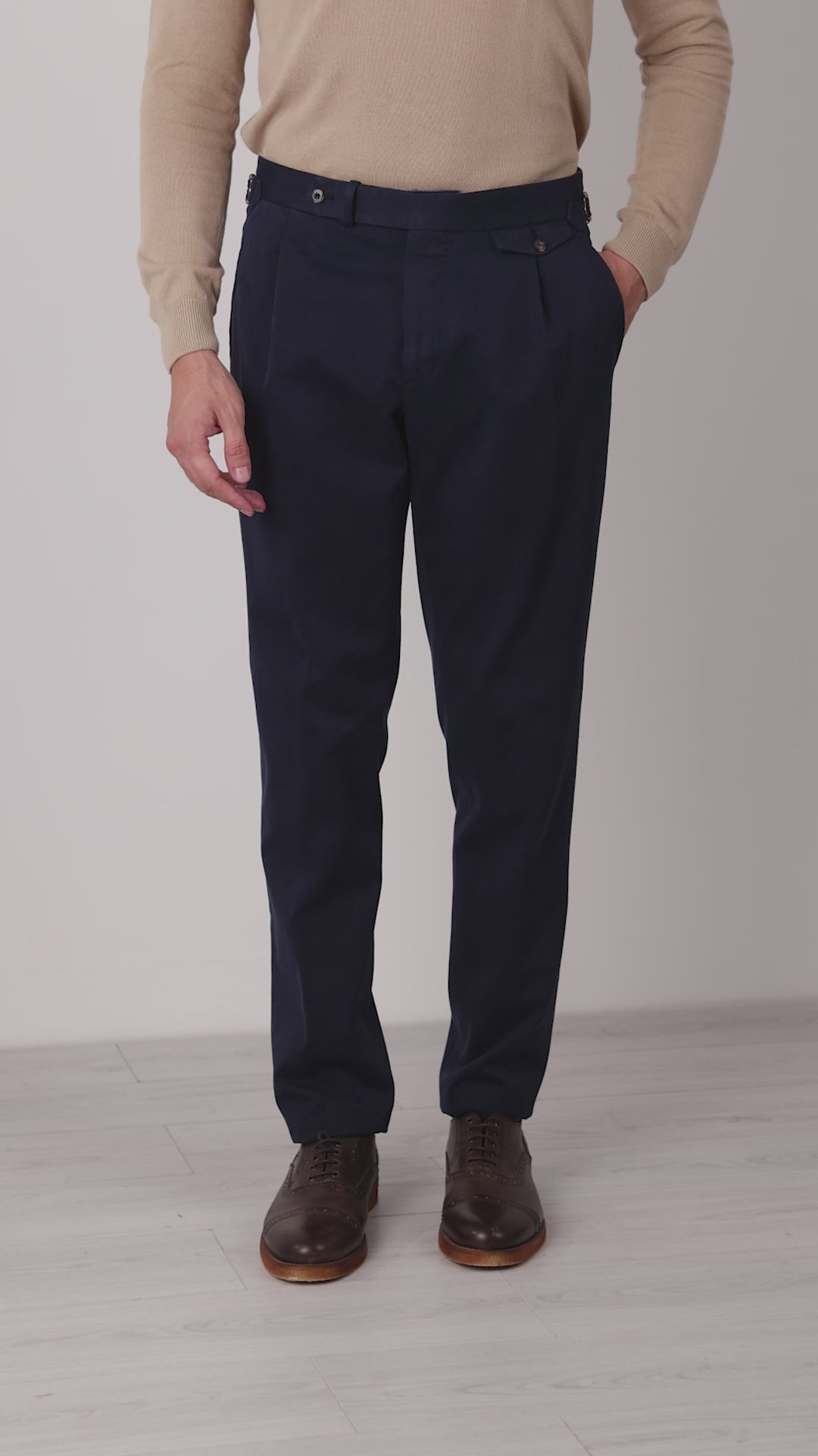 Ravello Blue Cotton Chino Trousers