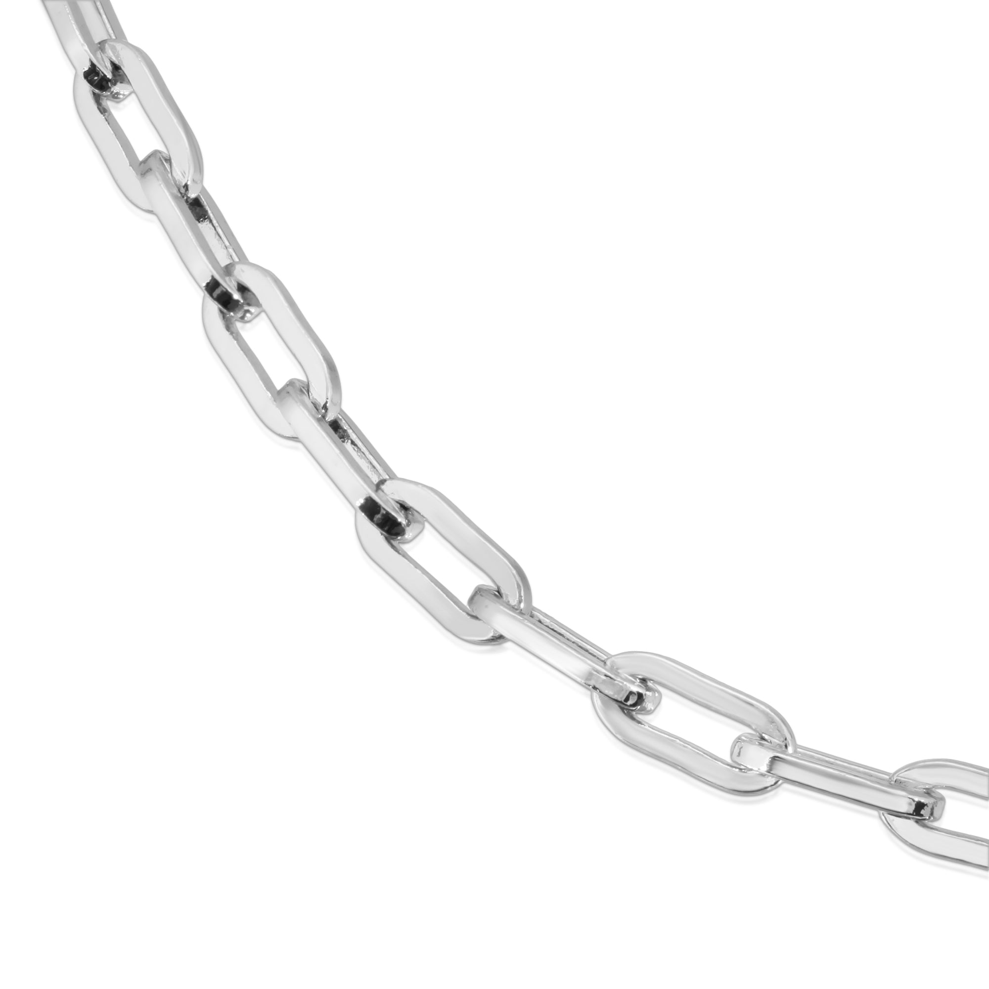 Silver Double Medium & Elongated Link Chain Necklace by Eklexic