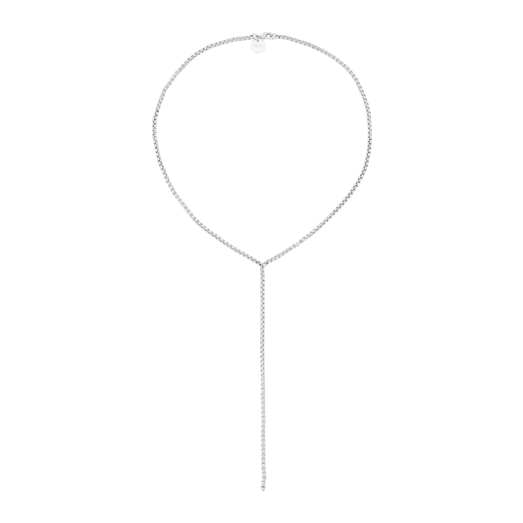 Thin Luciana Box Chain Lariat by Eklexic