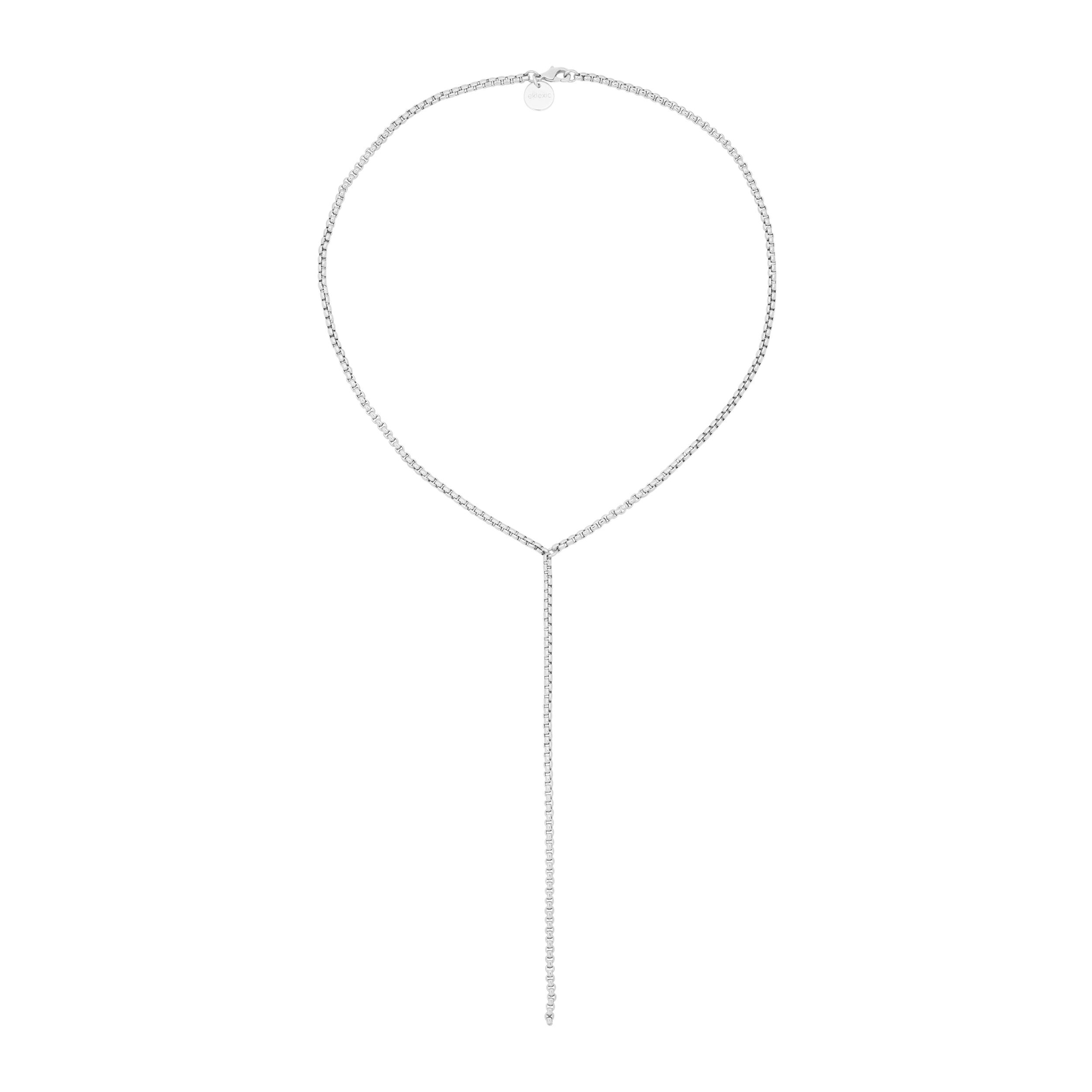 Thin Luciana Box Chain Lariat by Eklexic