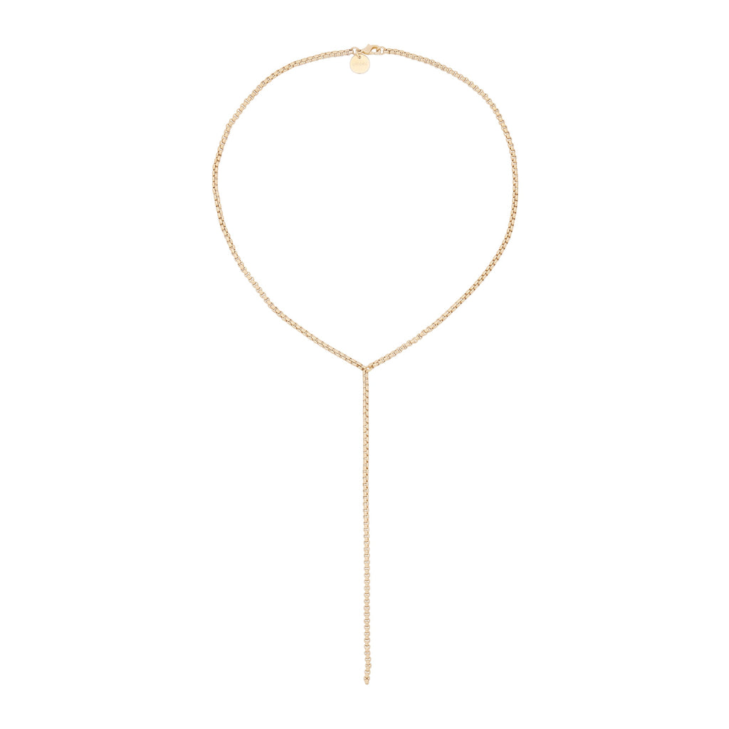 Thin Luciana Box Chain Lariat by Eklexic