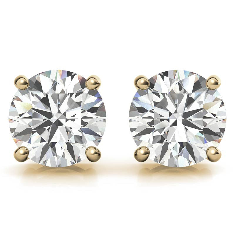 Lab Grown Diamond Stud Earrings (White or Yellow Gold)