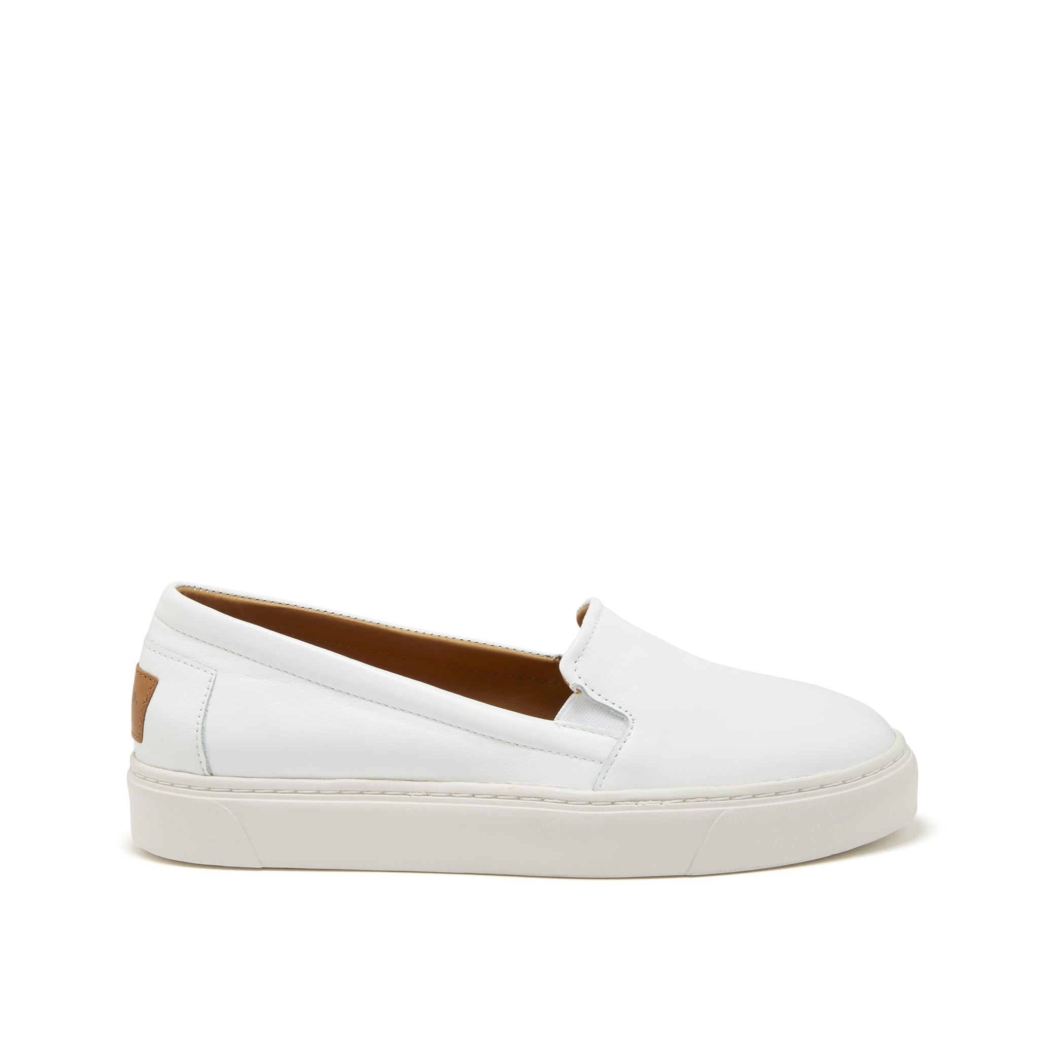 Slip-On Sneakers - White Leather