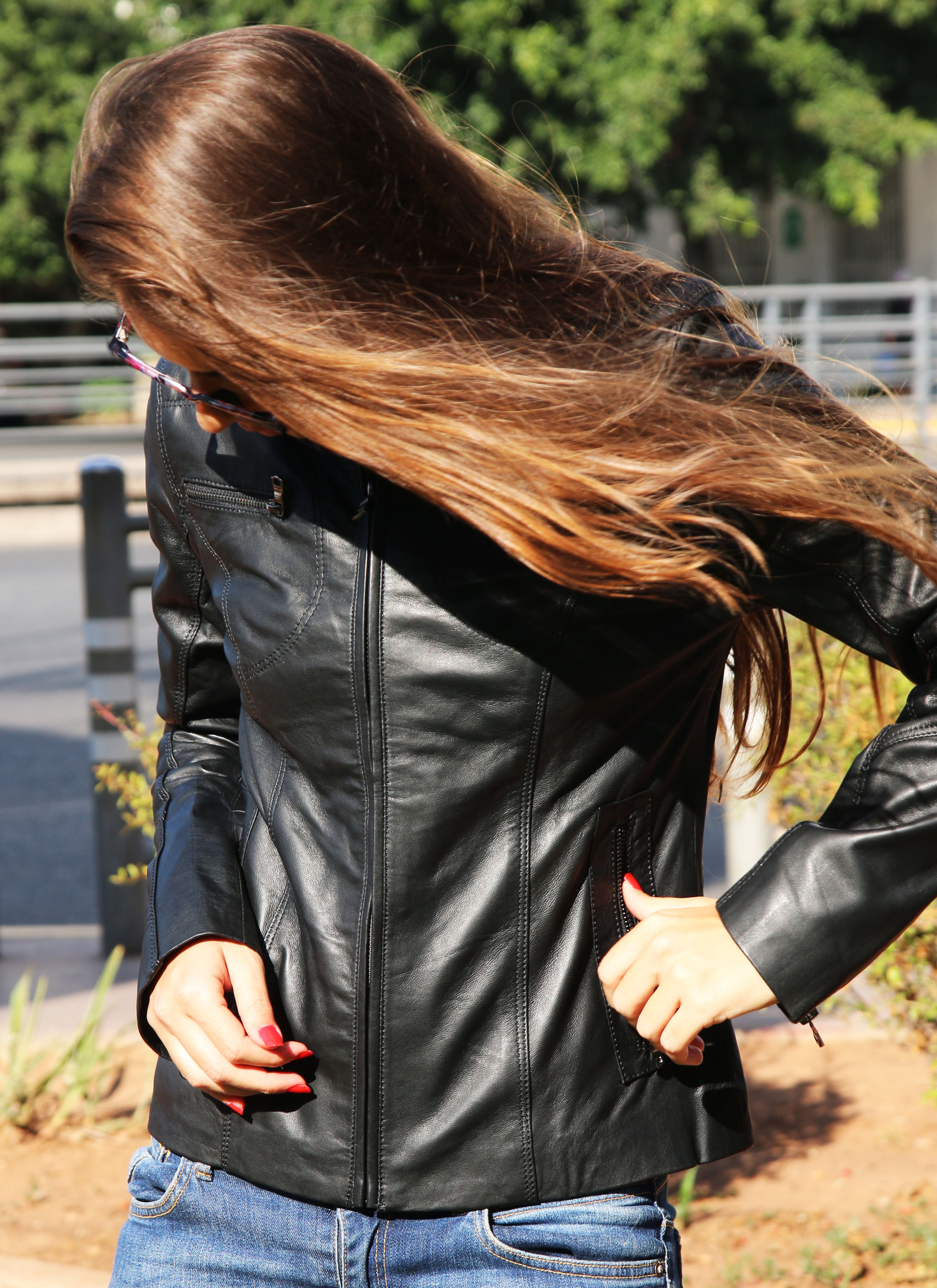 Leather Jacket for Women – Genuine Lamb Leather (Black)
