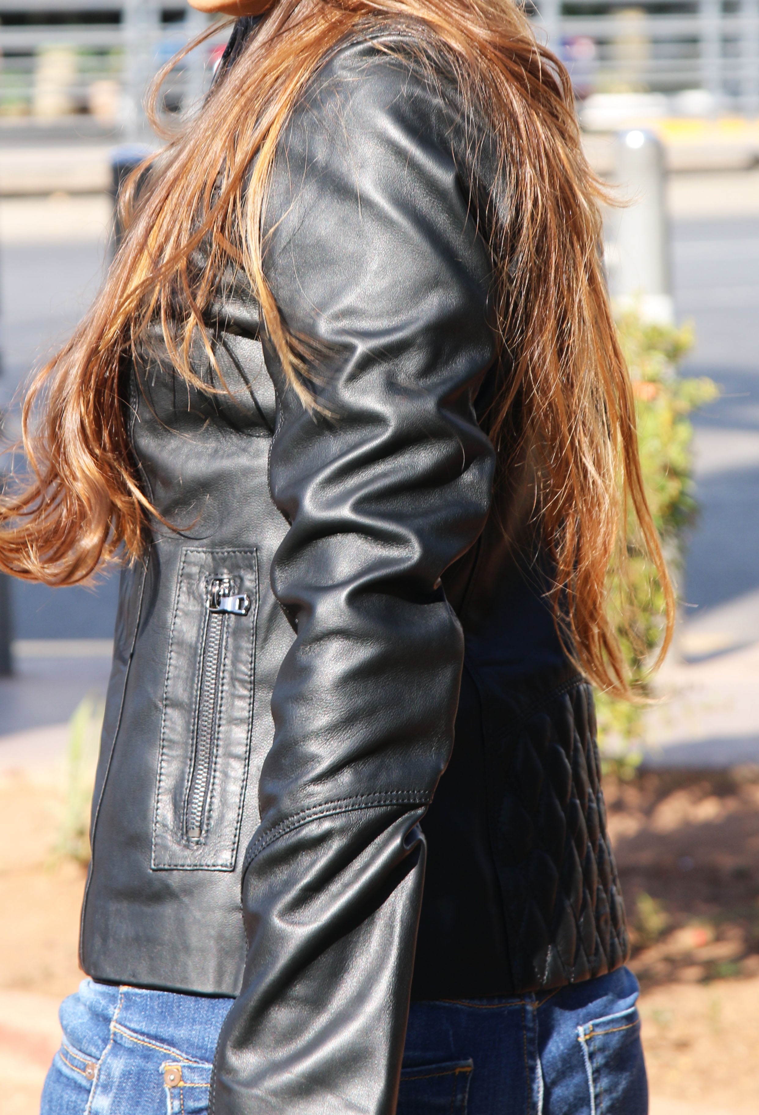Leather Jacket for Women – Genuine Lamb Leather (Black)