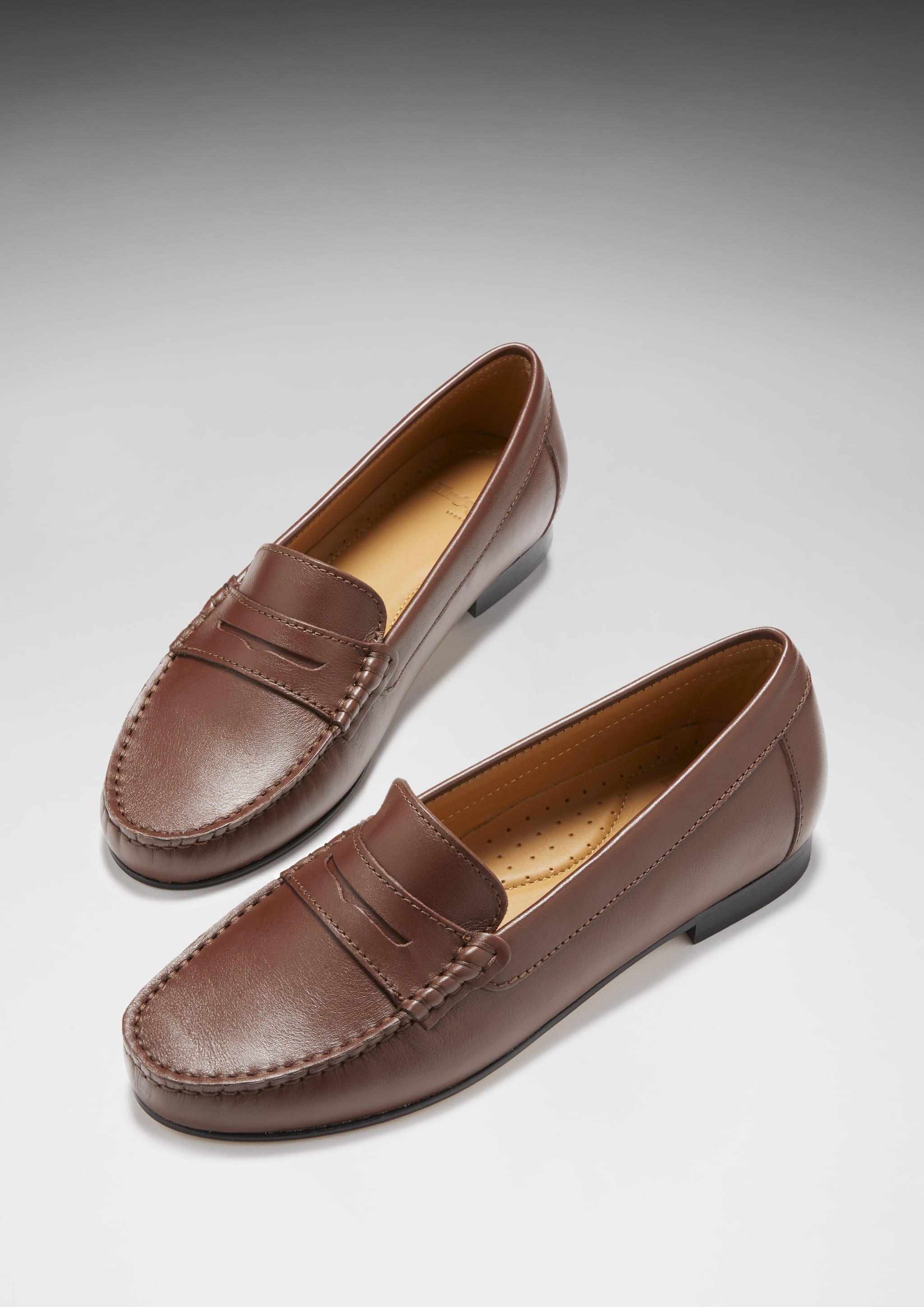 Penny Loafers Leather Sole - Brown Leather