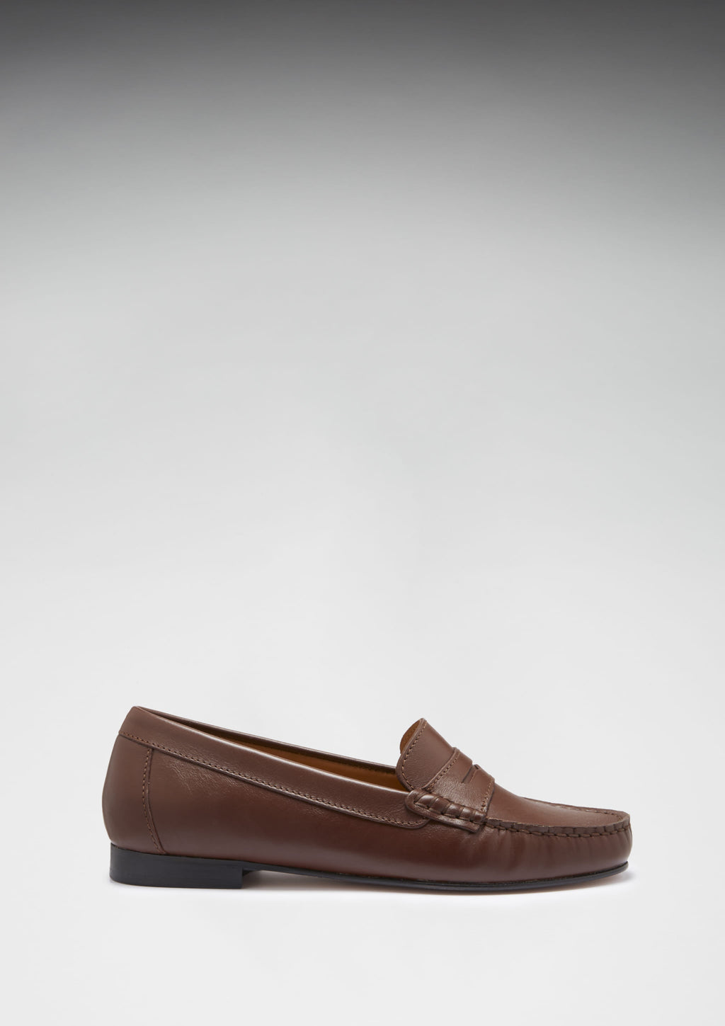 Penny Loafers Leather Sole - Brown Leather