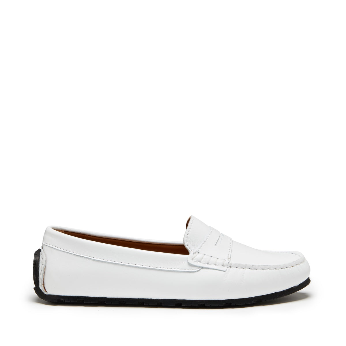 Tyre Sole Penny Loafers - White Leather