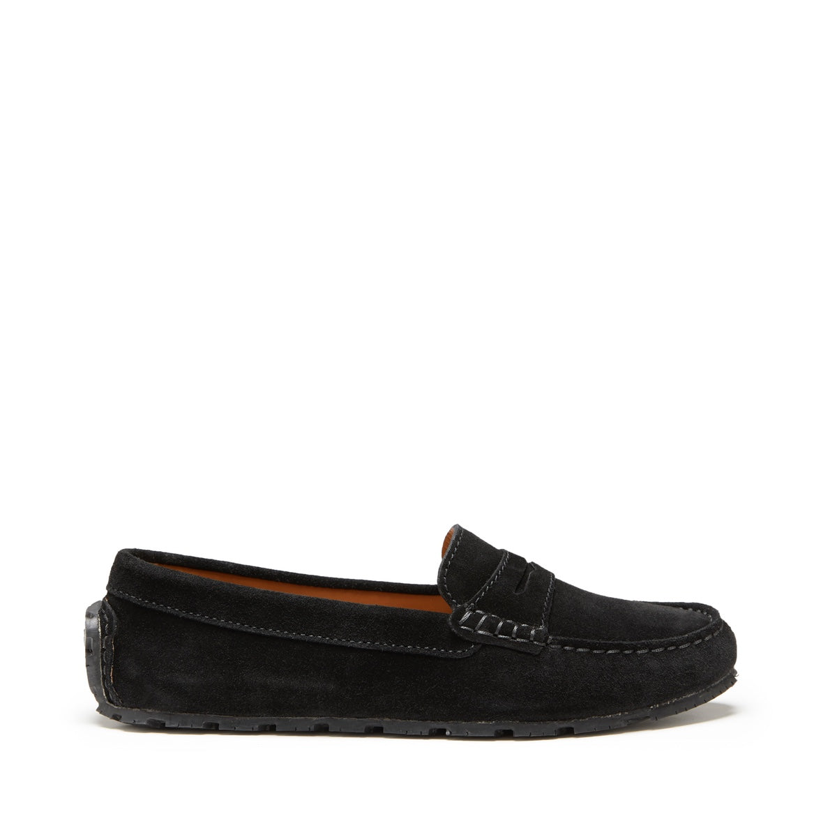 Tyre Sole Penny Loafers - Black Suede