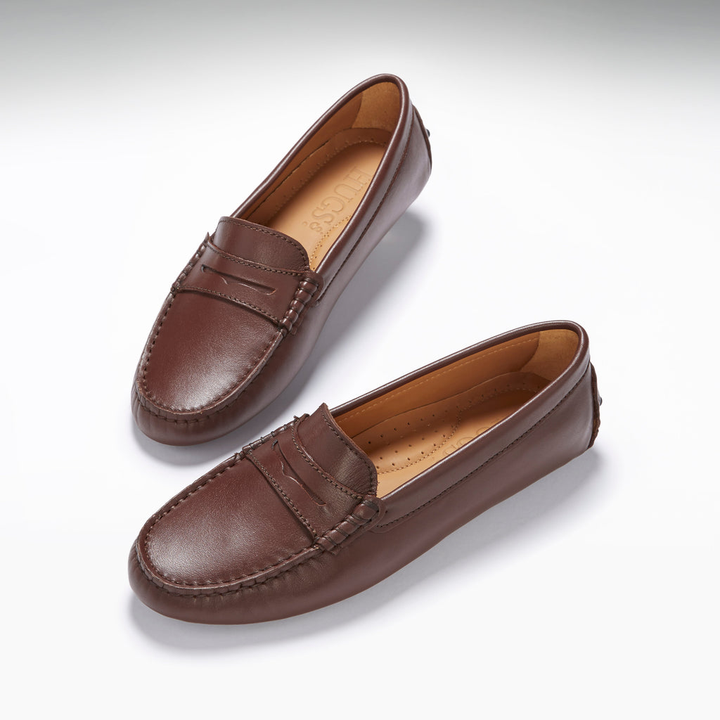Penny Driving Loafers - Brown Leather