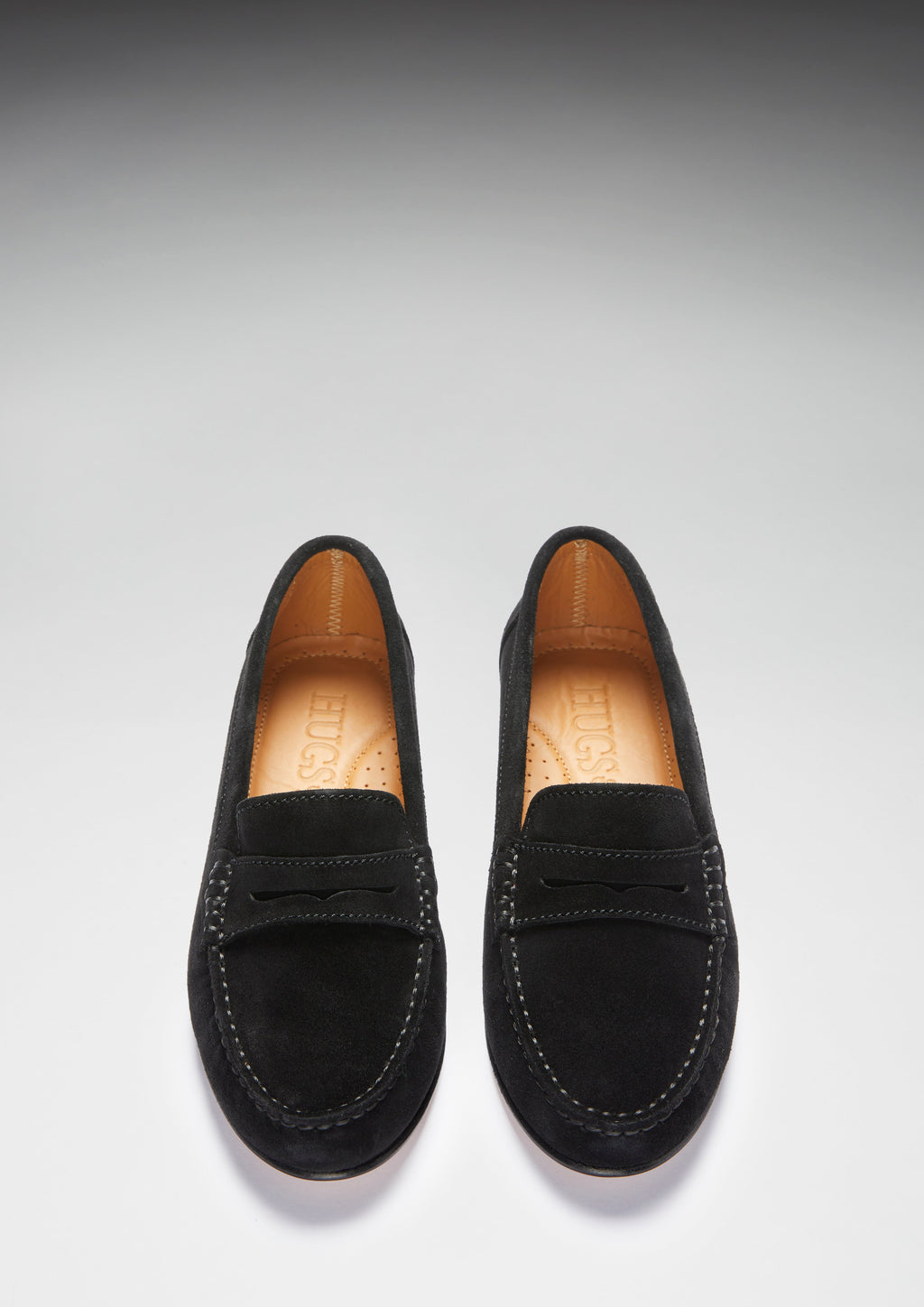 Penny Loafers Leather Sole - Black Suede