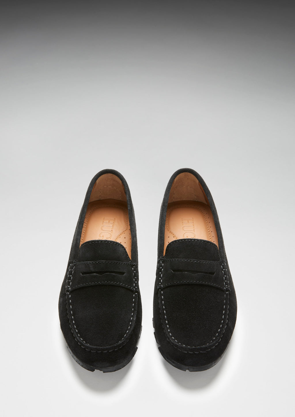 Tyre Sole Penny Loafers - Black Suede