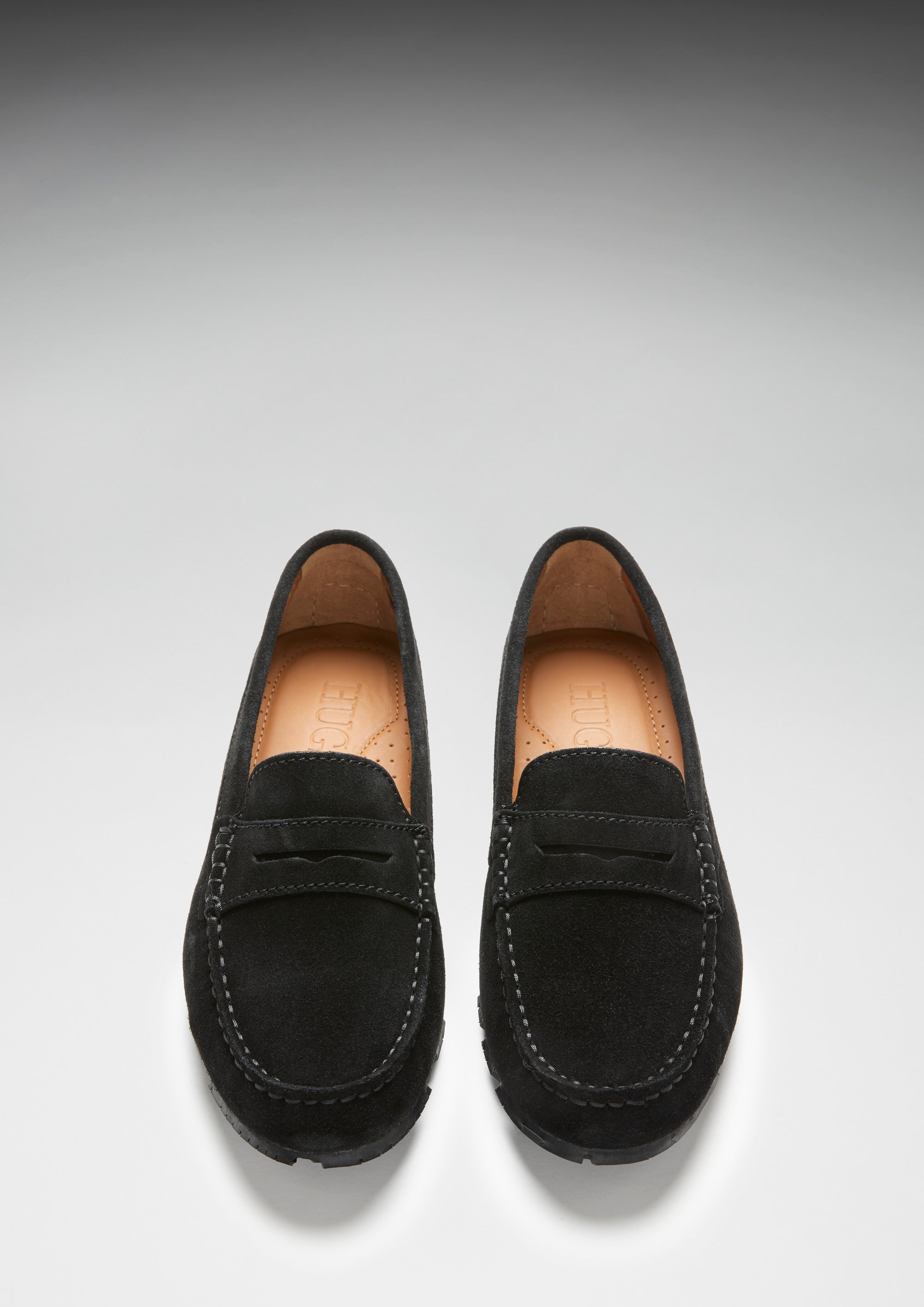 Tyre Sole Penny Loafers - Black Suede