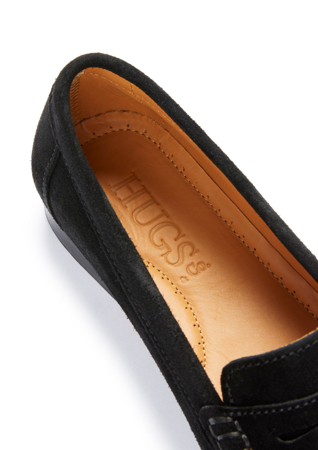 Penny Loafers Leather Sole - Black Suede