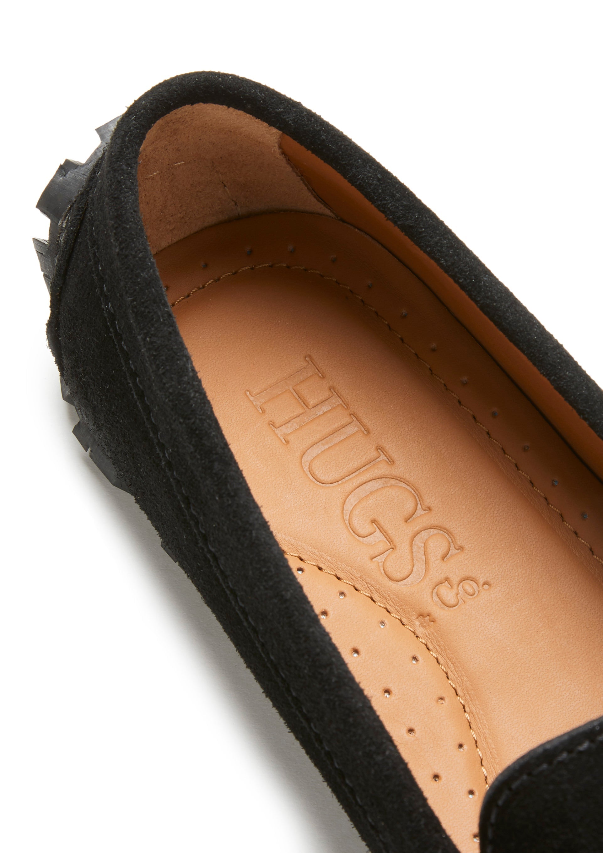 Tyre Sole Penny Loafers - Black Suede