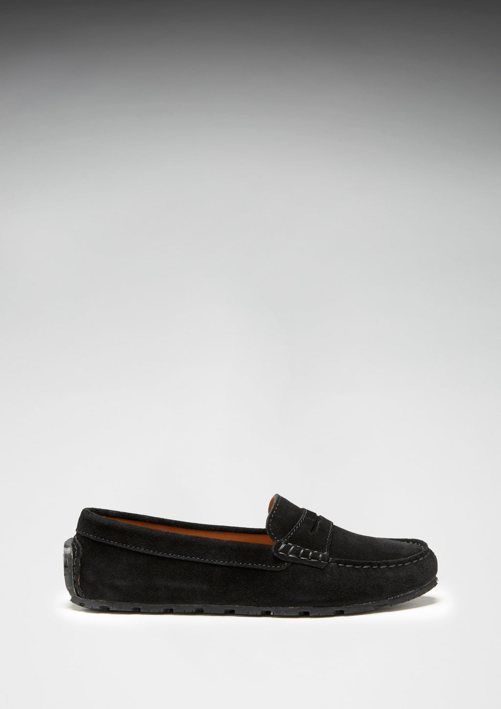 Tyre Sole Penny Loafers - Black Suede