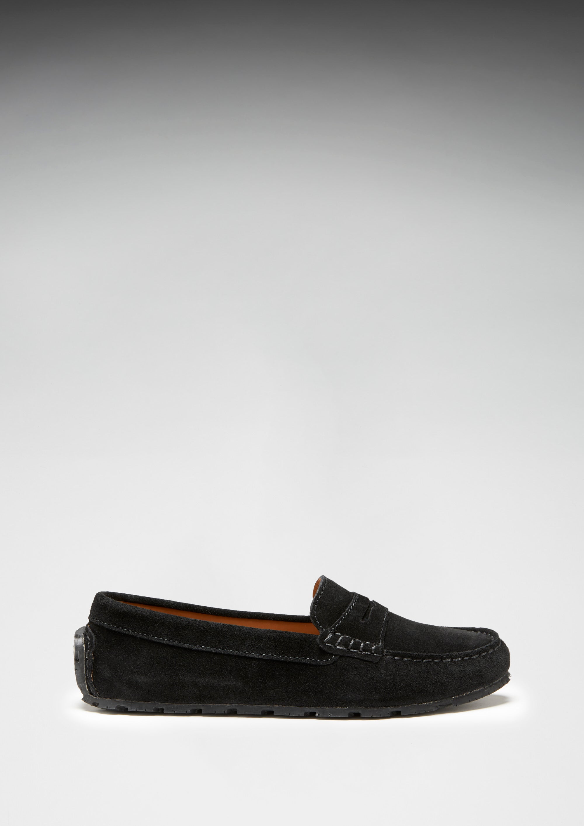 Tyre Sole Penny Loafers - Black Suede