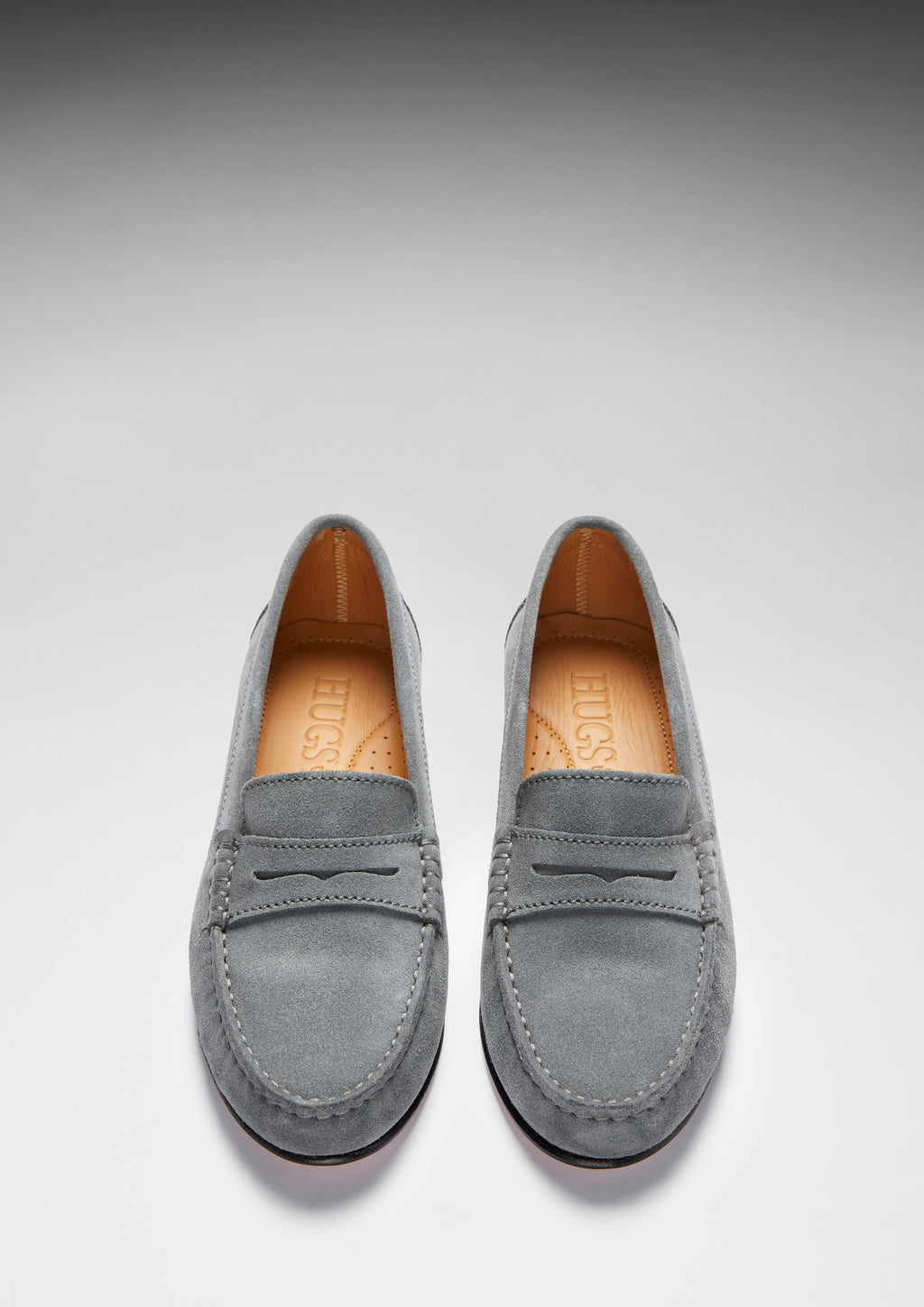 Penny Loafers Leather Sole - Slate Grey Suede