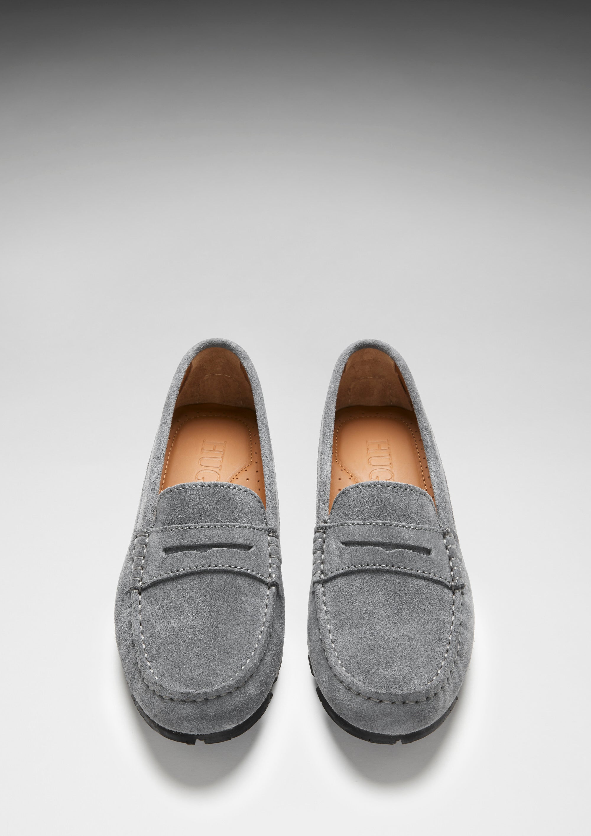 Tyre Sole Penny Loafers - Slate Grey Suede