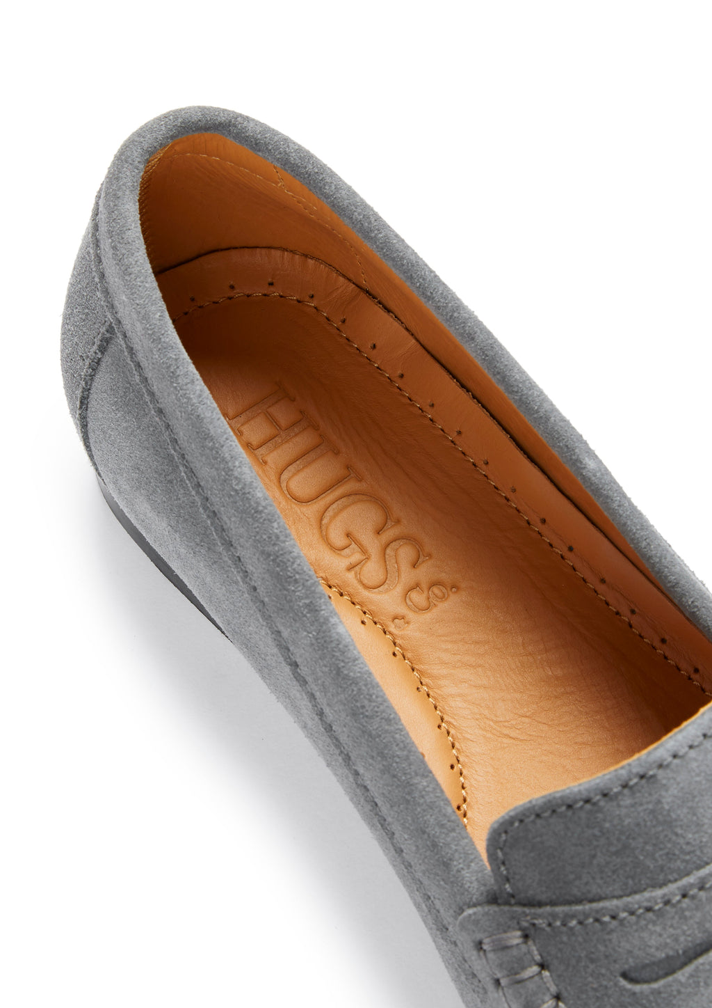 Penny Loafers Leather Sole - Slate Grey Suede