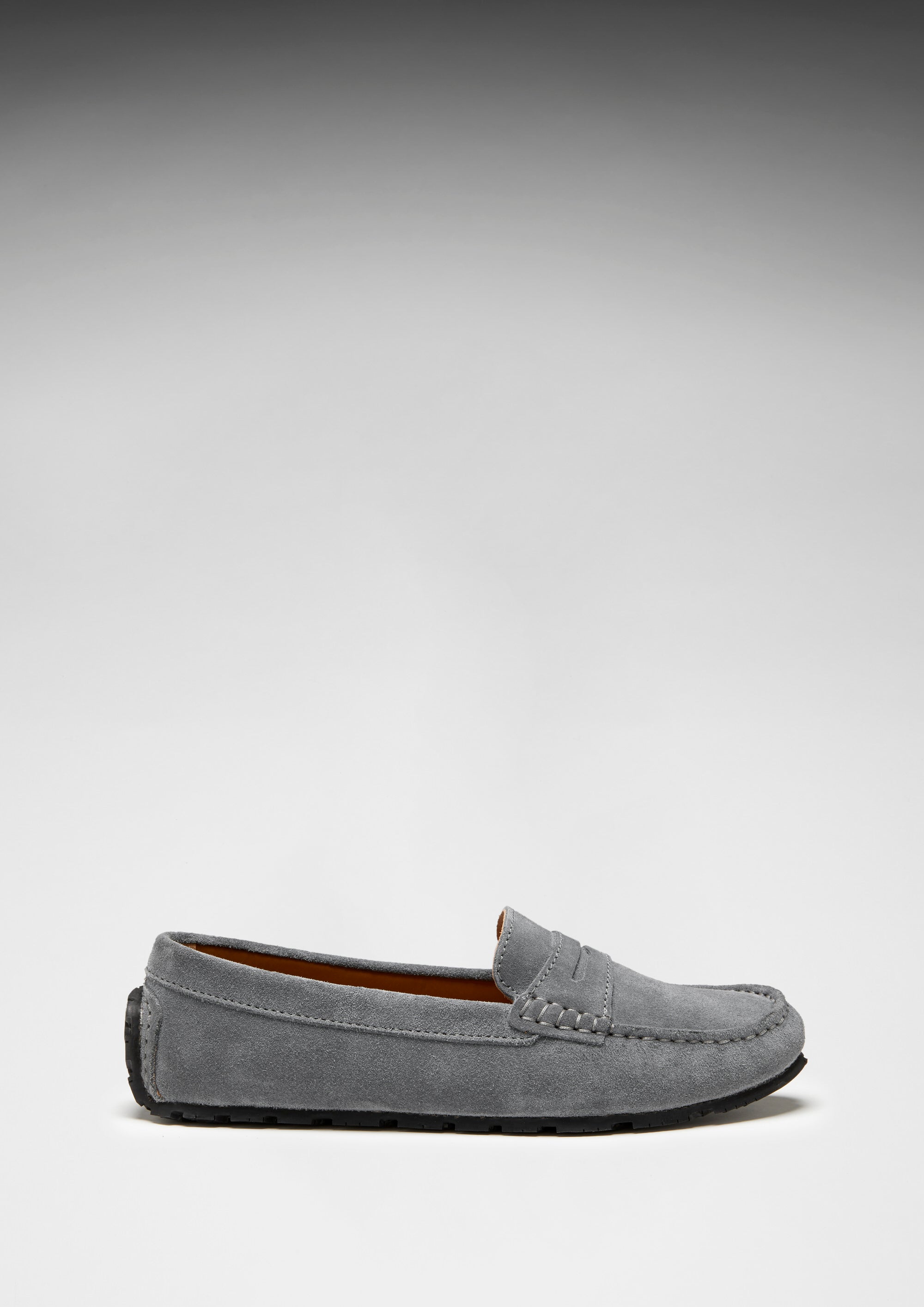 Tyre Sole Penny Loafers - Slate Grey Suede
