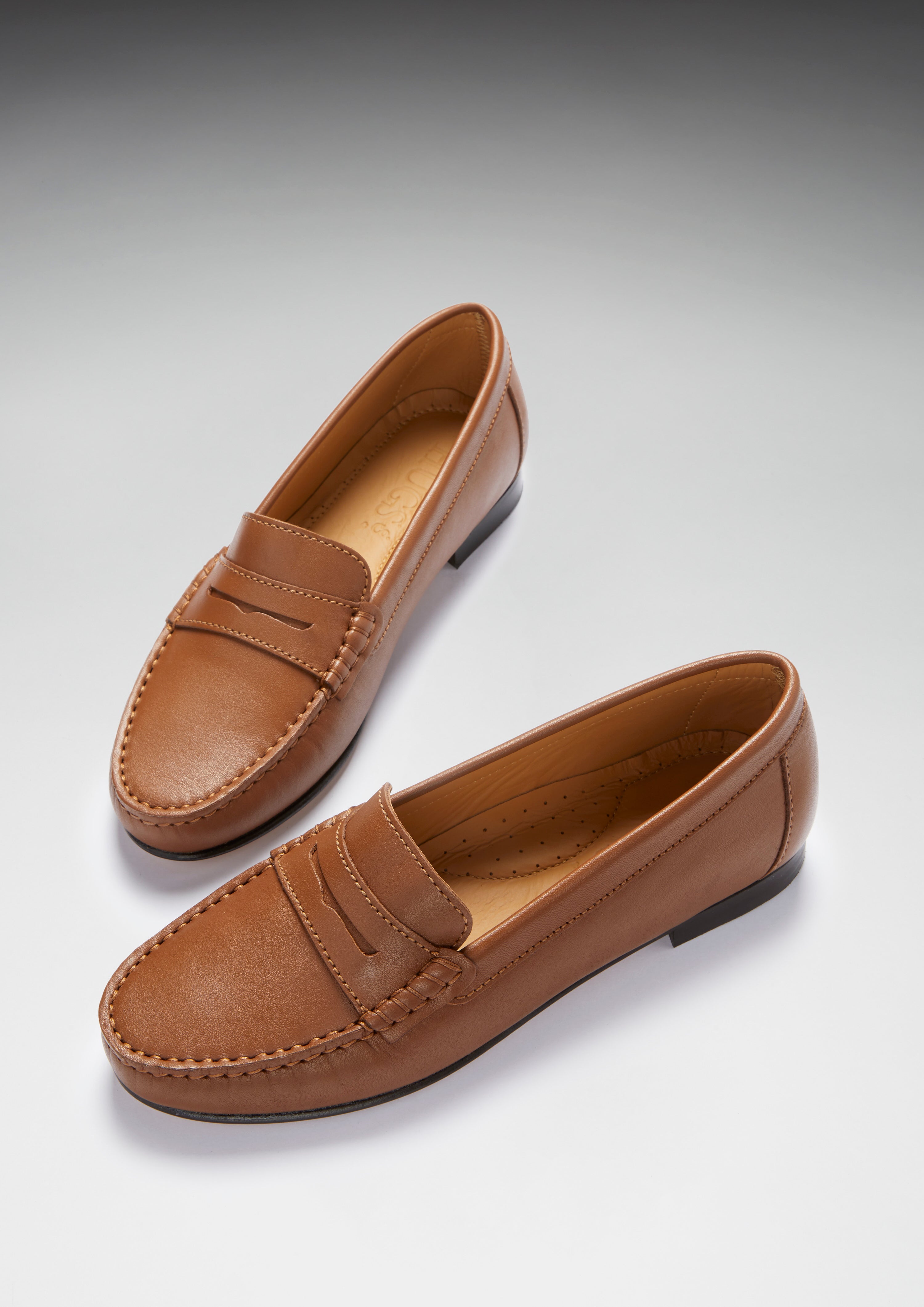 Penny Loafers Leather Sole - Tan Leather