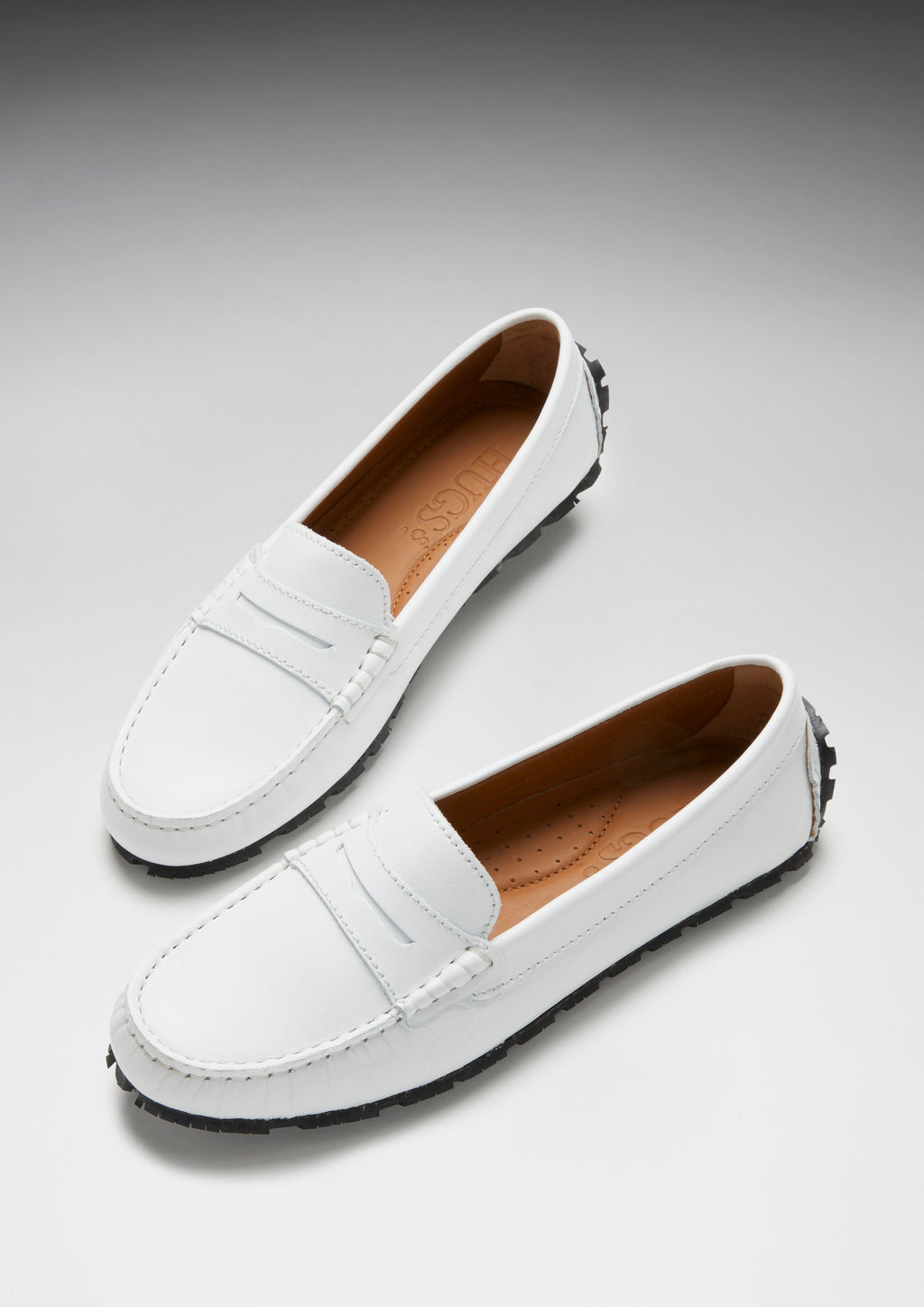 Tyre Sole Penny Loafers - White Leather