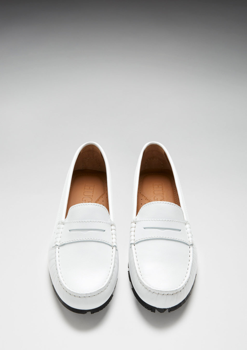 Tyre Sole Penny Loafers - White Leather