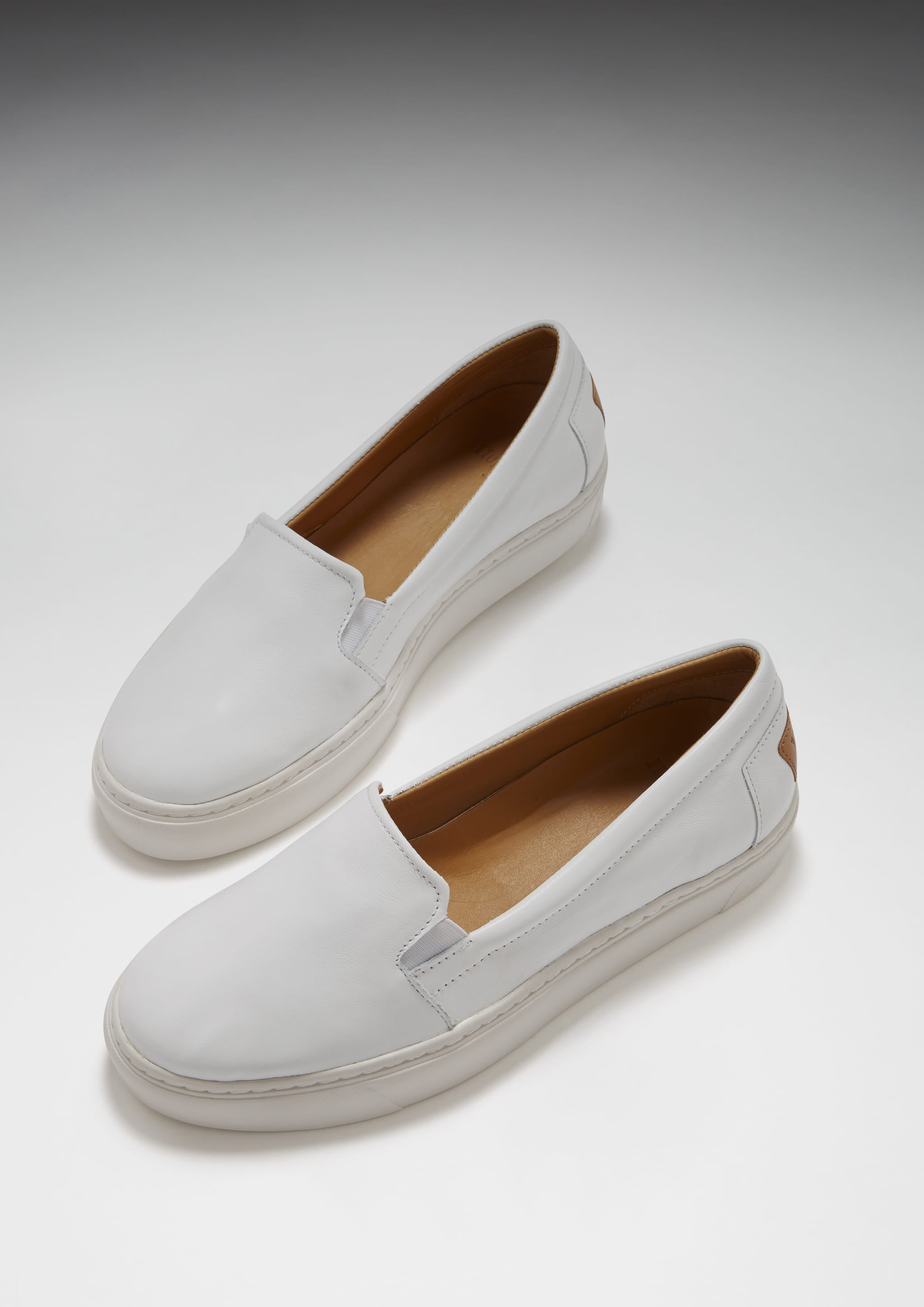 Slip-On Sneakers - White Leather