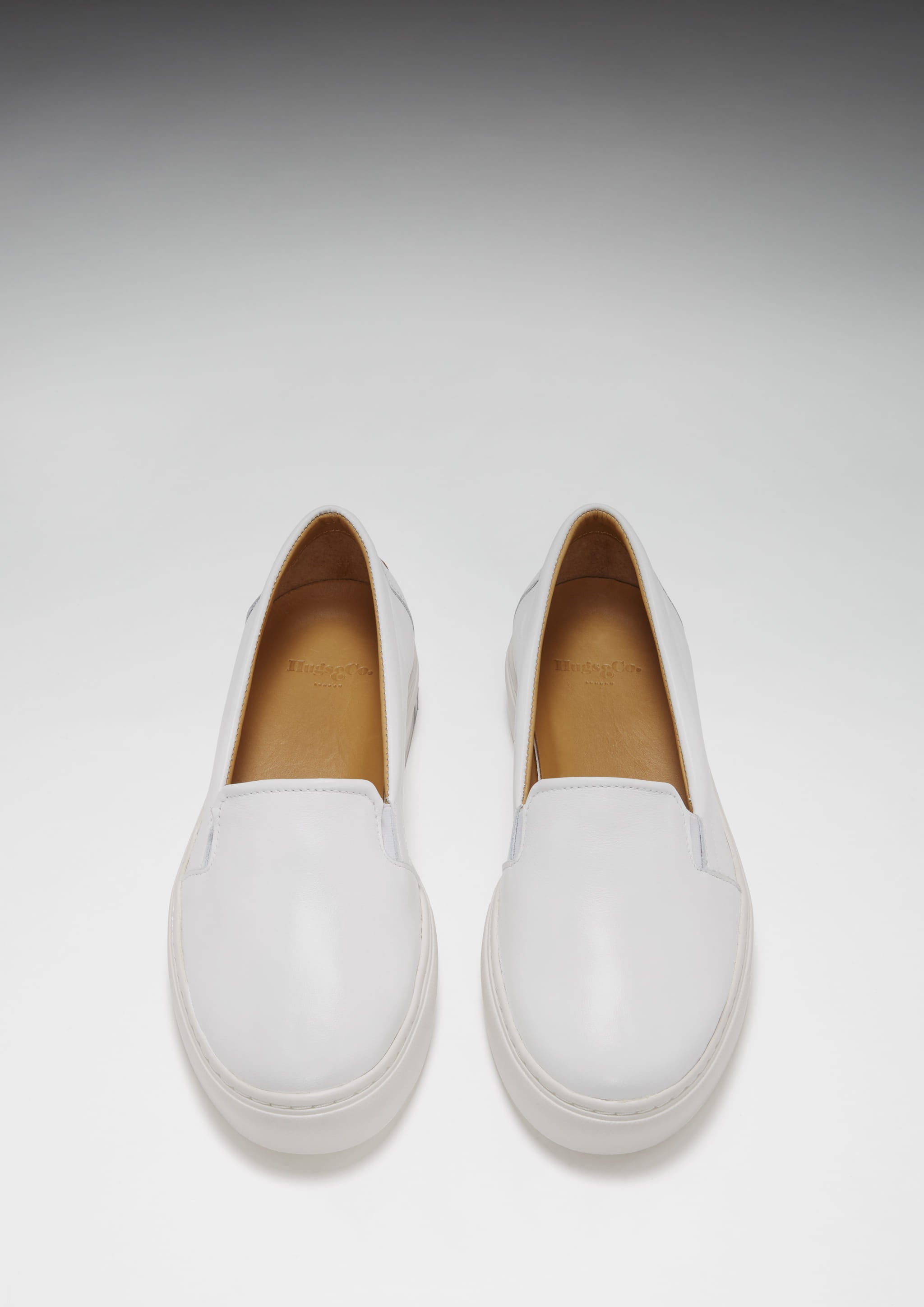 Slip-On Sneakers - White Leather